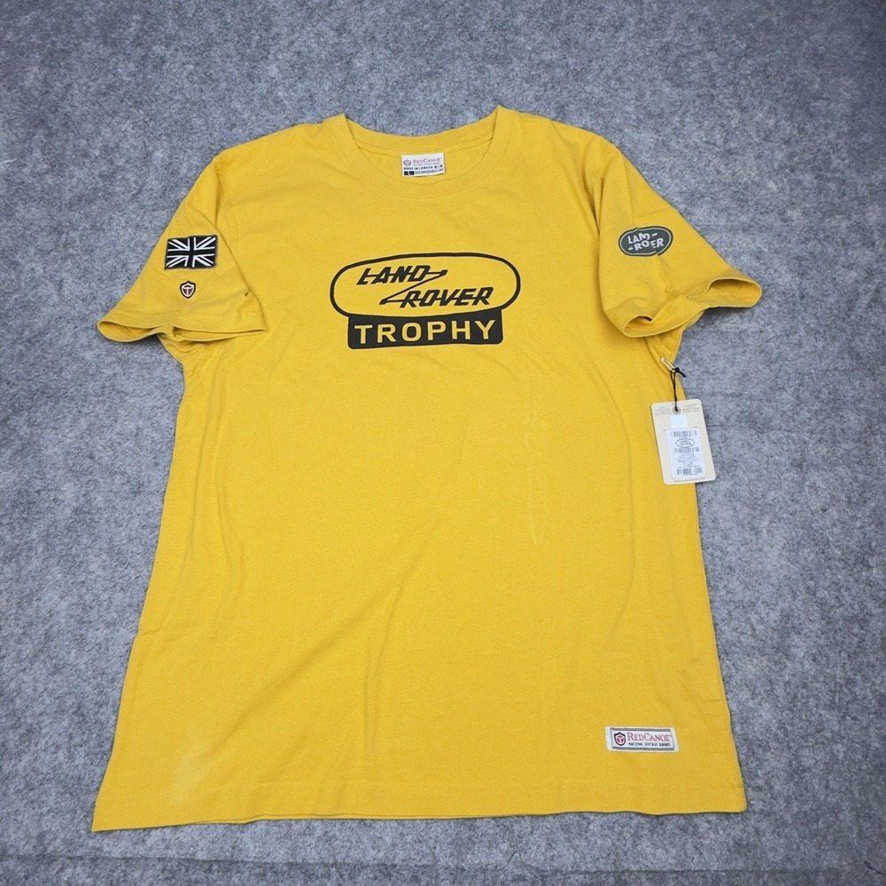 Red Canoe Land Rover Shirt Mens L Yellow Solihull Warwickshire British Tee - NEW